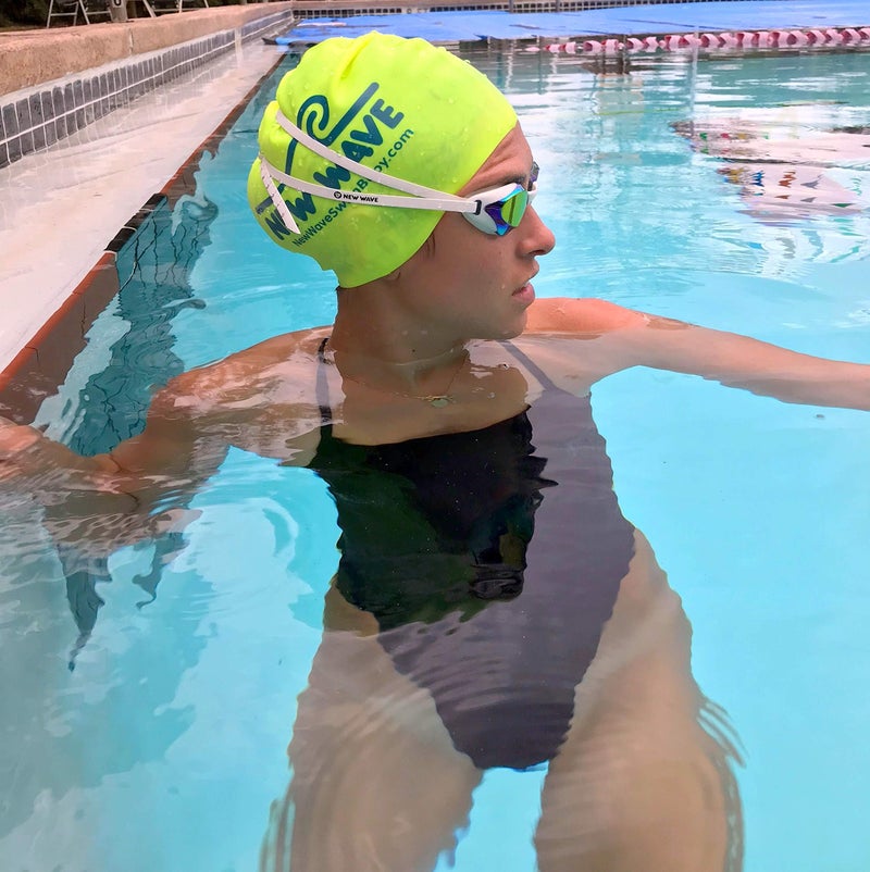 New Wave Swim Cap - Silicone (Fluo Green) - Image 3